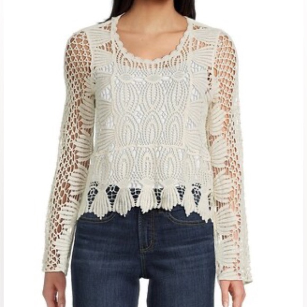 Evolutionary Crochet Long Bell Sleeve Sweater Top